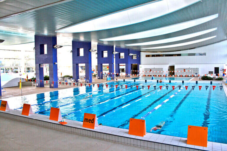 Generic indoor swimming pool — illustrative placeholder, not the actual SANA Berlin Hotel property