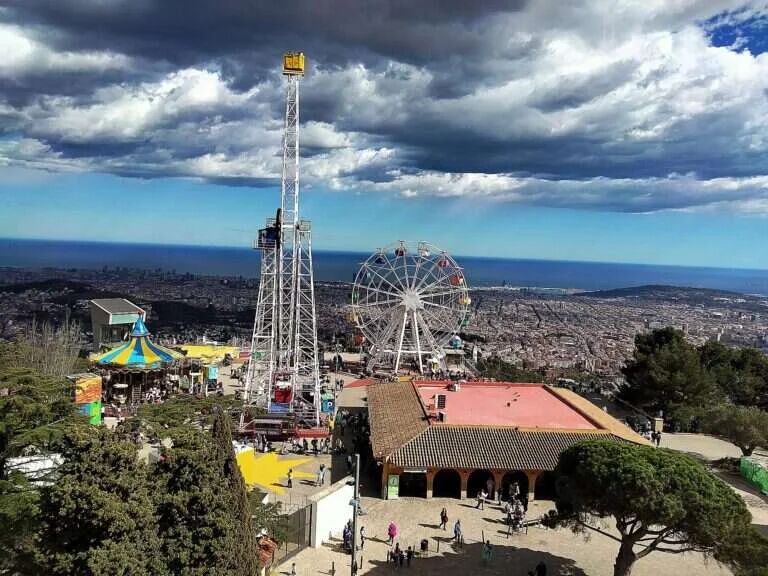Tibidabo Amusement Park in Barcelona, Spain